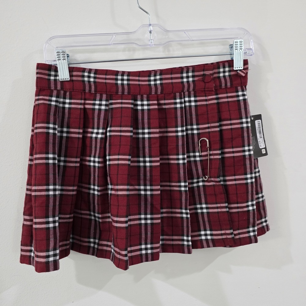 Mini‎ Womens Skirt Size Xs Plaid School Girl Pleated Red Tartan